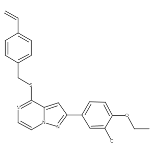 2-(3-Chloro-4-ethoxyphenyl)-4-((4-vinylbenzyl)thio)pyrazolo[1,5-a]pyrazine Structure