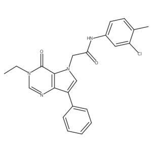 N-(3-chloro-4-methylphenyl)-2-(3-ethyl-4-oxo-7-phenyl-3,4-dihydro-5H-pyrrolo[3,2-d]pyrimidin-5-yl)acetamide结构式