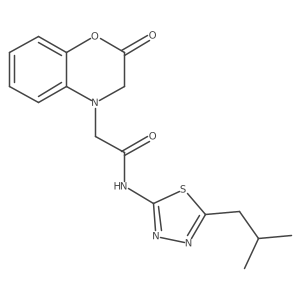 N-[(2Z)-5-(2-methylpropyl)-1,3,4-thiadiazol-2(3H)-ylidene]-2-(2-oxo-2,3-dihydro-4H-1,4-benzoxazin-4-yl)acetamide Structure