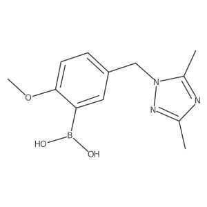 (5-((3,5-Dimethyl-1H-1,2,4-triazol-1-yl)methyl)-2-methoxyphenyl)boronic acid结构式