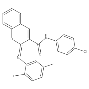 (2Z)-N-(4-chlorophenyl)-2-[(2-fluoro-5-methylphenyl)imino]-2H-chromene-3-carboxamide Structure