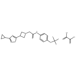 2-(3-(3-cyclopropyl-1,2,4-oxadiazol-5-yl)azetidin-1-yl)-N-(4-(trifluoromethoxy)phenyl)acetamide oxalate Structure