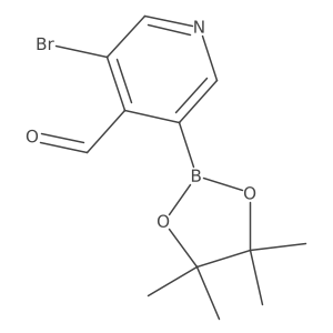 3-Bromo-5-(tetramethyl-1,3,2-dioxaborolan-2-yl)pyridine-4-carbaldehyde结构式