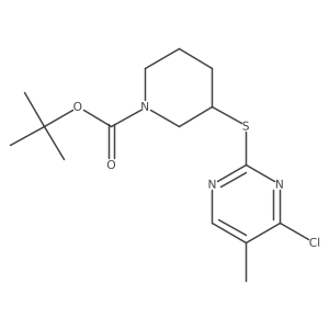 3-(4-Chloro-5-methyl-pyrimidin-2-ylsulfanyl)-piperidine-1-carboxylic acid tert-butyl ester Structure