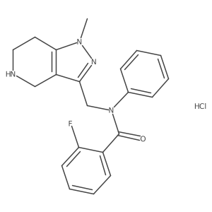 2-Fluoro-N-((1-methyl-4,5,6,7-tetrahydro-1H-pyrazolo[4,3-c]pyridin-3-yl)methyl)-N-phenylbenzamide hydrochloride结构式