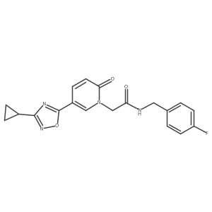 2-[5-(3-cyclopropyl-1,2,4-oxadiazol-5-yl)-2-oxopyridin-1(2H)-yl]-N-(4-fluorobenzyl)acetamide结构式