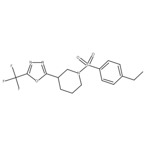 2-(1-((4-Ethylphenyl)sulfonyl)piperidin-3-yl)-5-(trifluoromethyl)-1,3,4-oxadiazole结构式