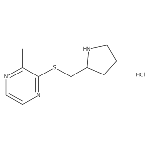 2-Methyl-3-((pyrrolidin-2-ylmethyl)thio)pyrazine hydrochloride Structure