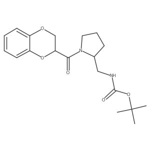 Tert-butyl ((1-(2,3-dihydrobenzo[b][1,4]dioxine-2-carbonyl)pyrrolidin-2-yl)methyl)carbamate结构式