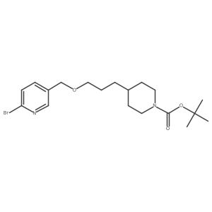 tert-Butyl 4-(3-((6-bromopyridin-3-yl)methoxy)propyl)piperidine-1-carboxylate结构式