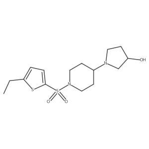 1-(1-((5-Ethylthiophen-2-yl)sulfonyl)piperidin-4-yl)pyrrolidin-3-ol结构式