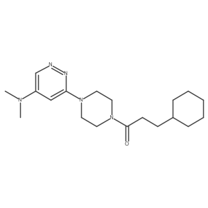 3-Cyclohexyl-1-(4-(5-(dimethylamino)pyridazin-3-yl)piperazin-1-yl)propan-1-one Structure