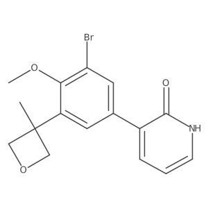 3-(3-Bromo-4-methoxy-5-(3-methyloxetan-3-YL)phenyl)pyridin-2(1H)-one Structure