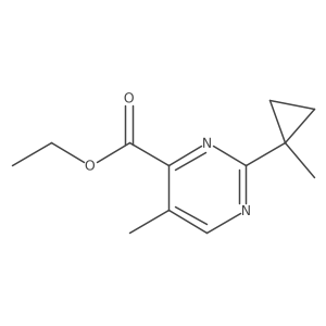 Ethyl 5-methyl-2-(1-methylcyclopropyl)pyrimidine-4-carboxylate结构式