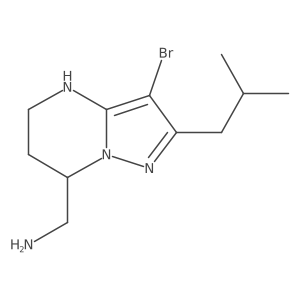 [3-bromo-2-(2-methylpropyl)-4H,5H,6H,7H-pyrazolo[1,5-a]pyrimidin-7-yl]methanamine Structure