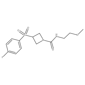 3-((4-fluorophenyl)sulfonyl)-N-(2-methoxyethyl)azetidine-1-carboxamide Structure