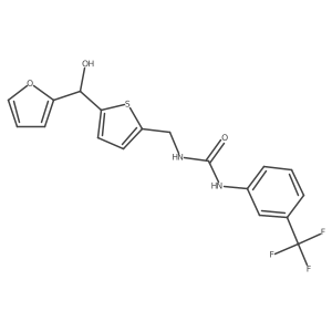 1-((5-(Furan-2-yl(hydroxy)methyl)thiophen-2-yl)methyl)-3-(3-(trifluoromethyl)phenyl)urea结构式