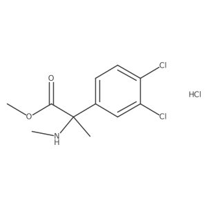 Methyl 2-(3,4-dichlorophenyl)-2-(methylamino)propanoate hydrochloride结构式