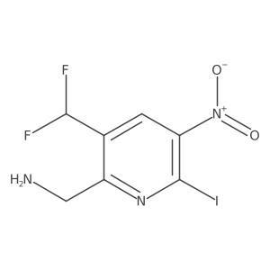2-(Aminomethyl)-3-(difluoromethyl)-6-iodo-5-nitropyridine Structure