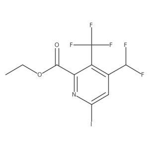 Ethyl 4-(difluoromethyl)-6-iodo-3-(trifluoromethyl)pyridine-2-carboxylate Structure