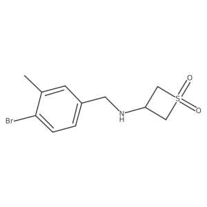3-{[(4-Bromo-3-methylphenyl)methyl]amino}-1lambda6-thietane-1,1-dione结构式