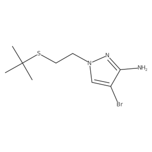 4-bromo-1-[2-(tert-butylsulfanyl)ethyl]-1H-pyrazol-3-amine Structure