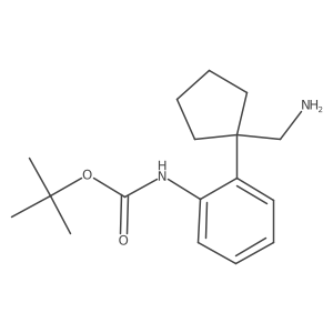 tert-butyl N-{2-[1-(aminomethyl)cyclopentyl]phenyl}carbamate结构式