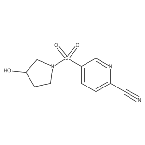 5-{[(3R)-3-hydroxypyrrolidin-1-yl]sulfonyl}pyridine-2-carbonitrile Structure