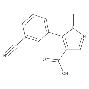 5-(3-cyanophenyl)-1-methyl-1H-pyrazole-4-carboxylic acid结构式
