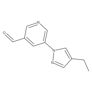 5-(4-ethyl-1H-pyrazol-1-yl)pyridine-3-carbaldehyde结构式