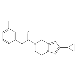 1-(2-cyclopropyl-6,7-dihydropyrazolo[1,5-a]pyrazin-5(4H)-yl)-2-(m-tolyl)ethanone结构式