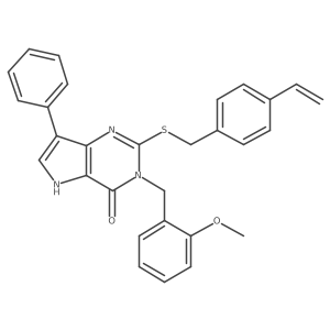 3-(2-methoxybenzyl)-7-phenyl-2-((4-vinylbenzyl)thio)-3H-pyrrolo[3,2-d]pyrimidin-4(5H)-one Structure