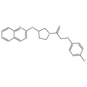 2-(4-Chlorophenoxy)-1-(3-(quinolin-2-yloxy)pyrrolidin-1-yl)ethanone结构式