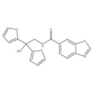 N-(2-(furan-2-yl)-2-hydroxy-2-(thiophen-2-yl)ethyl)benzo[d]thiazole-6-carboxamide Structure