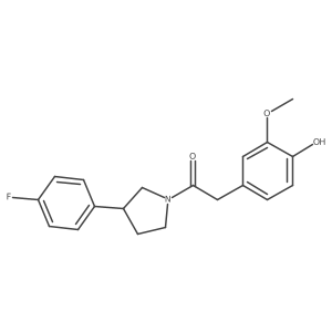 1-(3-(4-Fluorophenyl)pyrrolidin-1-yl)-2-(4-hydroxy-3-methoxyphenyl)ethanone Structure