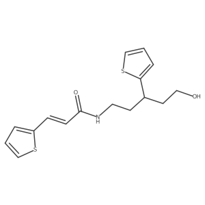 (E)-N-(5-hydroxy-3-(thiophen-2-yl)pentyl)-3-(thiophen-2-yl)acrylamide Structure