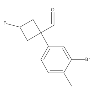 (1r,3r)-1-(3-Bromo-4-methylphenyl)-3-fluorocyclobutane-1-carbaldehyde结构式