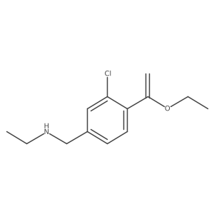 {[3-Chloro-4-(1-ethoxyethenyl)phenyl]methyl}(ethyl)amine Structure