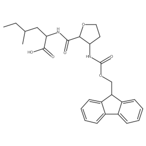 2-{[3-({[(9H-fluoren-9-yl)methoxy]carbonyl}amino)oxolan-2-yl]formamido}-4-methylhexanoic acid Structure