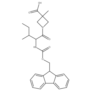 1-[2-({[(9H-fluoren-9-yl)methoxy]carbonyl}amino)-3-methylpentanoyl]-3-methylazetidine-3-carboxylic acid结构式