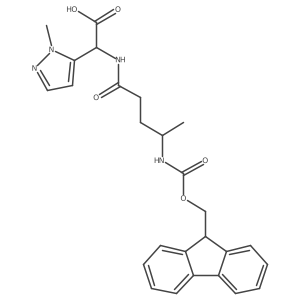 2-[4-({[(9H-fluoren-9-yl)methoxy]carbonyl}amino)pentanamido]-2-(1-methyl-1H-pyrazol-5-yl)acetic acid Structure
