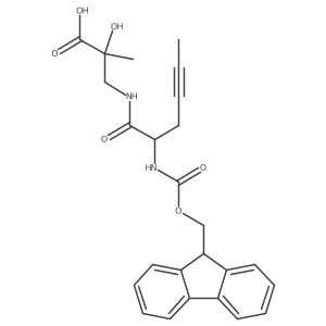 3-[2-({[(9H-fluoren-9-yl)methoxy]carbonyl}amino)hex-4-ynamido]-2-hydroxy-2-methylpropanoic acid结构式
