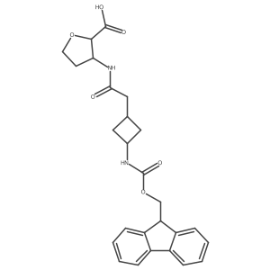 3-{2-[3-({[(9H-fluoren-9-yl)methoxy]carbonyl}amino)cyclobutyl]acetamido}oxolane-2-carboxylic acid Structure