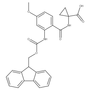 1-[2-({[(9H-fluoren-9-yl)methoxy]carbonyl}amino)-4-methoxybenzamido]cyclopropane-1-carboxylic acid结构式
