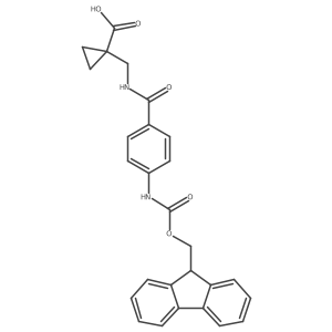 1-({[4-({[(9H-fluoren-9-yl)methoxy]carbonyl}amino)phenyl]formamido}methyl)cyclopropane-1-carboxylic acid结构式