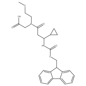 2-[3-cyclopropyl-3-({[(9H-fluoren-9-yl)methoxy]carbonyl}amino)-N-(2-methoxyethyl)propanamido]acetic acid结构式