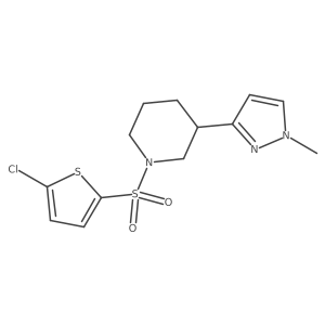 1-((5-chlorothiophen-2-yl)sulfonyl)-3-(1-methyl-1H-pyrazol-3-yl)piperidine Structure
