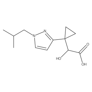 2-hydroxy-2-{1-[1-(2-methylpropyl)-1H-pyrazol-3-yl]cyclopropyl}acetic acid Structure