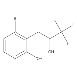 3-Bromo-2-(3,3,3-trifluoro-2-hydroxypropyl)phenol结构式