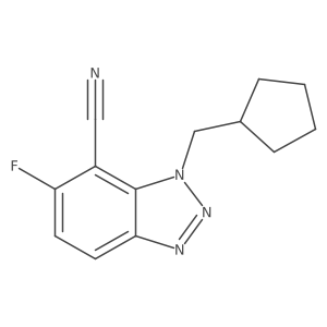 1-(cyclopentylmethyl)-6-fluoro-1H-1,2,3-benzotriazole-7-carbonitrile结构式
